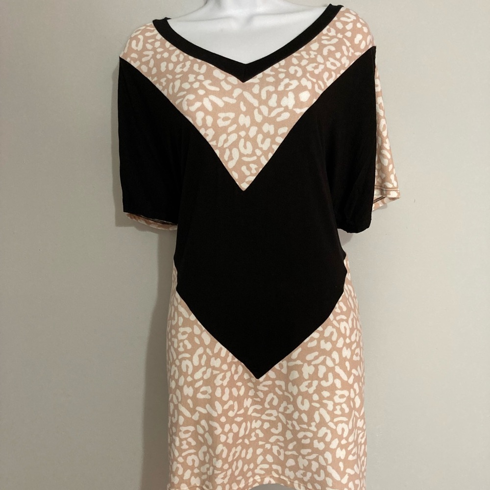 Animal Print Colorblock Top